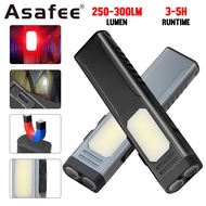 Asafee X613 Flashlight LED 200M Range Red White Light Alarm Rechargeable COB Magnetic Portable Flash