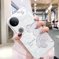 เคส Vivo V50 V40 เคส Vivo V50 Lite เคส Vivo V40 Pro เคสกระจกเหลวลายหมีเพชร เคสโทรศัพท์มือถือกันกระแท