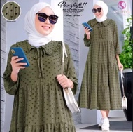PROMO!!! Gamis Bahan crincle import terbaru 2022 / Midi Dress Dotty Gamis Home Dress Busui Katun Cri
