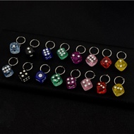 1pc Hot selling 3D Dice Earrings Personalized Trendy Color Transparent Resin Dice Earring Lucky Dice