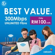 300 mbps - rm 100 a month ( for Celcom Postpaid mega plan user only )