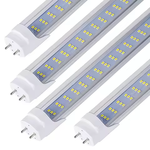 25pcs-T8 T10 T12 4FT LED Light Bulbs, 6000K Cool White, Clear Cover, 60W 6500LM, V-Shaped, Ballast B