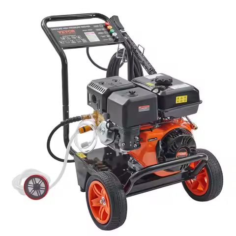 Efficient 4400PSI 4.0GPM Gas-Powered Pressure Washer with Copper Pump, 5 Nozzles and Complete Spray 