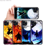 VIVO Y71 Y75 Y76 Y79 Y72 Y52 V7 Plus Y81 Y81i Y67 Y78 Plus 5G For Hard Casing Devils Blade Phone Case Anime Glass Cover Shockproof Cases