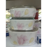 Elegant City gentCorningware 6 Pcs Squaresize 3L/1.5L/1L/ Casserole Set With Glass Cover / Cookware 