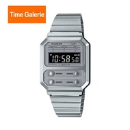 CASIO Vintage Silver Stainless Steel Band Youth Watch A100WE-7B