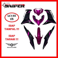 [FULL TANAM ] SNIPER COVERSET LC LC135 V8 EXCITER RC PURPLE BLACK / HITAM UNGU RC