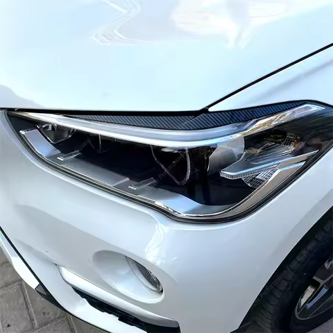 2Pcs ABS Gloss Headlight Evil Eyebrows Eyelids For BMW F48 X1 20i 20d 18i 18d 25i 25d x-Drive SUV 20