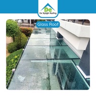 Glass Roof 12.38mm laminated glass complete with T-beam Mild Steel Skylight Awning Pergola