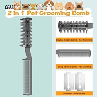 CEASI Dogs Razor Comb, Cleaning Brush Safe Pet Razor Comb, Replacement Universal Durable Dog Groomin