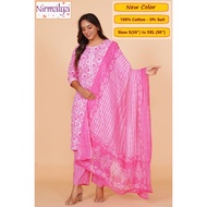 S-5XL - [New Designs] Readymade Cotton Punjabi Suit - Nirmalya Hand Printed 3Pc Set