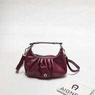 TAS BAHU BRANDED WANITA ORIGINAL - AIGNER FILO SHOULDER XS HOBO BAG