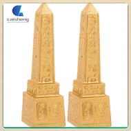 caisheng  2 Pcs Egypt Landmarks Statue Resin Egyptian Temple Models Ornaments Tower Crafts Sand Table Decor Desktop