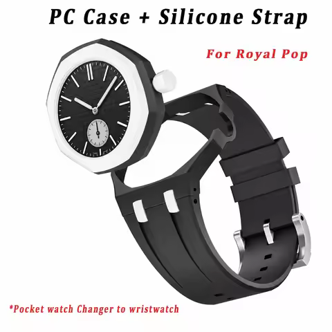 Trendy integrated Silicone Strap+Pc case for AP royal pop swatch Pocket watch Original accessories s