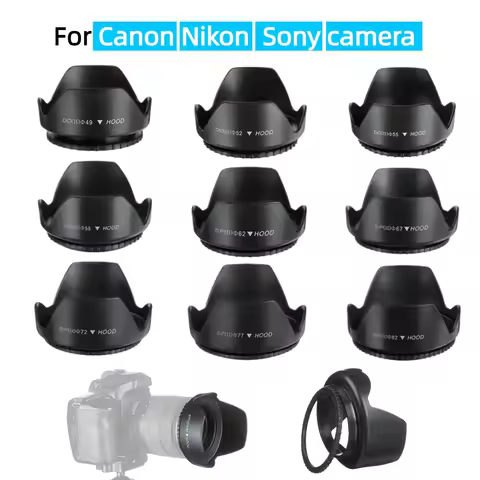 Screwed Flower Petal Lens Hood Lens Hood 49mm 52mm 55mm 58mm 62mm 67mm for Canon Nikon Sony Camera L