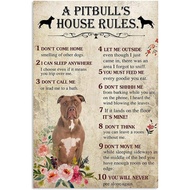a Pitbulls House Rules Canvas Wall Art Framed Wall Decoration Vintage For Office Living Room Bedroom
