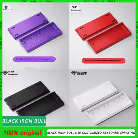 Black Iron Bull H60 Customized Keyboard Spraying CNC Aluminum Shell 60% GH60 Standard Layout Wooting