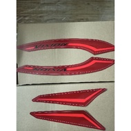 Red Vision car front fairing sticker set