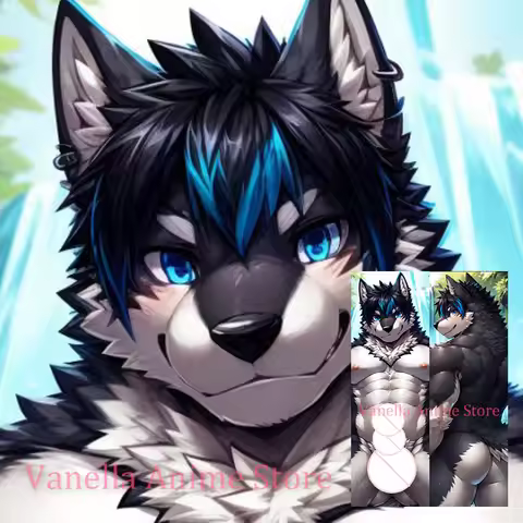 Dakimakura dog gay Anime Double Sided Print Body Pillow Cover Life Size Pillowcase