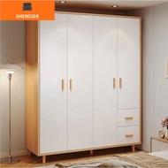 【SHENGSHI】 2/3/4 doors Wardrobe Clothes Storage Cabinet Wooden Home Furniture  kayu Almari Pakaian Kabinet Baju衣柜 衣橱