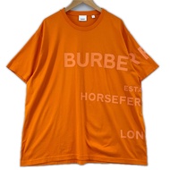 Burberry 8040692 男士短袖T卹，橘色，L碼，100%純棉，Horseferry印花，英國製造，正品，成色極佳。