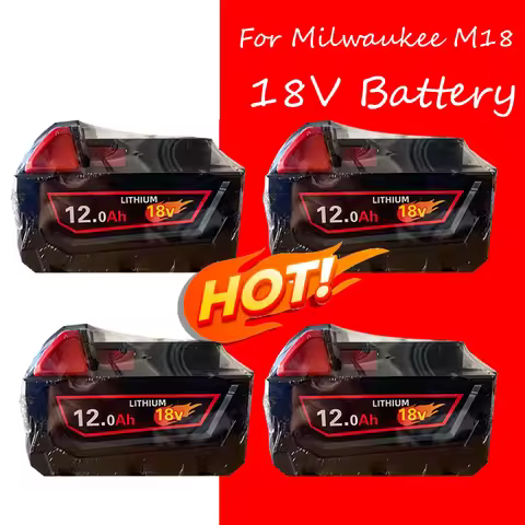 For Milwaukee 18V battery M18-HB3 high energy battery 12AH ,for original Milwaukee M12-18FC charger 