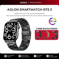 Aolon GTS 3 Smart Watch 3 free straps Amoled Display Ultra-thin Metal Body Customized Wallpaper WA C