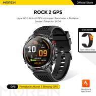 Morein Plus Rock 2 GPS Smartwatch - GPS + Kompas | Tahan Air 3ATM | UV + Senter | 100+ Mode Olahraga