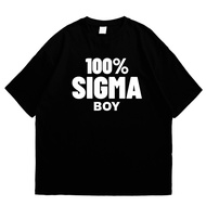 100% Sigma Boy T-Shirt - Skibidi Sigma - Unisex Men Wanita - 30s Combed Cotton