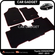 [Original] Toyota Vios TRD Sportivo Floor Carpet - Red Line Carpet Floor Mats For Vios NCP93 (2007-2