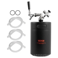 VEVOR Beer Growler Tap System, 170Oz 5L Mini Keg, 304 Stainless Steel Pressurized Beer Growler, Keg 