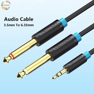 PEWANY 3.5mm To Dual 6.5mm Audio Cable, 2 in 1 Adapter 3.5mm To 6.5mm Audio Splitter Cable, Converte