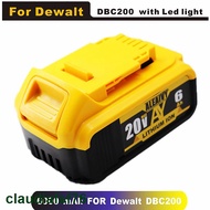 DCB200 20V 6Ah Replaceable Li-ion Battery Compatible with Dewalt 18 Volt MAX XR Power Tools 18650 Li