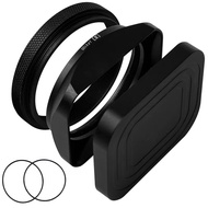 Camera Lens Hood and UV Filter Metal Protector for X100V/X100VI/X100F/X100S Replaces Hood 49mm