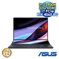 【預購】【4/22到貨後依訂單順序出貨】ASUS Zenbook Pro 14 Duo OLED UX8402VV-0022K13900H 科技黑 14.5吋效能筆電 (2.8K OLED 120Hz 觸控/Intel i9-13900H/32G DDR5/1T PCIE SSD/NVIDIA RTX 4060 8G/WIN 11)