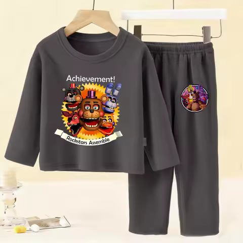 Five Night's At Freddy Kids Pajamas Set Boy Girl Thermal Underwear Pants 2pcs Sleepwear Game Anime C