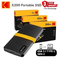 KODAK X200 SSD External Hard Disk 512GB/ 1 TB/ Type C 3.1 External SSD/ Hard Drive External/ Portabl