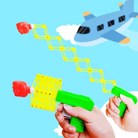 6 Pcs Fun Retractable Fist Shooter Toys Gun Kids Birthday Party Favors Goodie Bag Halloween Festival