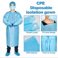 ชุดป้องกันเชื้อโรค (CPE GOWN) ชุดกาวน์แพทย์สีฟ้า ใช้แล้วทิ้ง