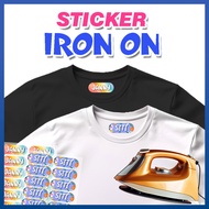 Sticker Label Baju & Iron On Label, Pelekat Nama Baju,Iron on patch,Nama Baju Sekolah,Sticker Iron O