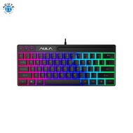 Aula F3061 small wired mini mechanical keyboard, convenient for gaming and office, 64 keys, black