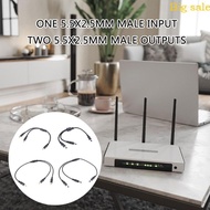 Mar DC5521 5525 to Double DC5521 5525 Splitter Cord 1xMale to 2xMale Power Cable