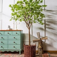 Simulation Red Maple Tree Fake Red Maple Tree Landscaping Maple Leaf Decoration Potted Plant Living 