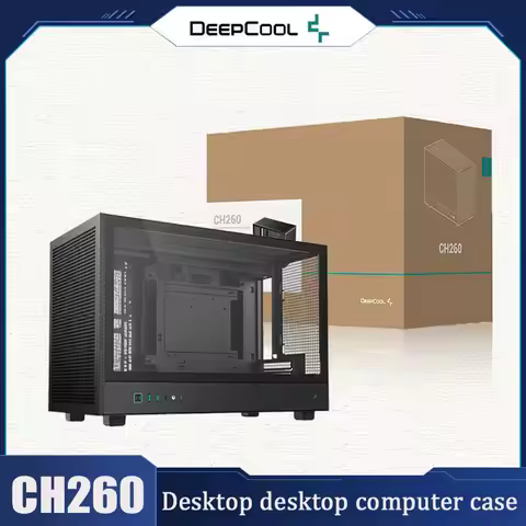 Deepcool CH260 White Desktop Computer Case M-ATX Back Plug Motherboard Supports 360 Water Cooling Co
