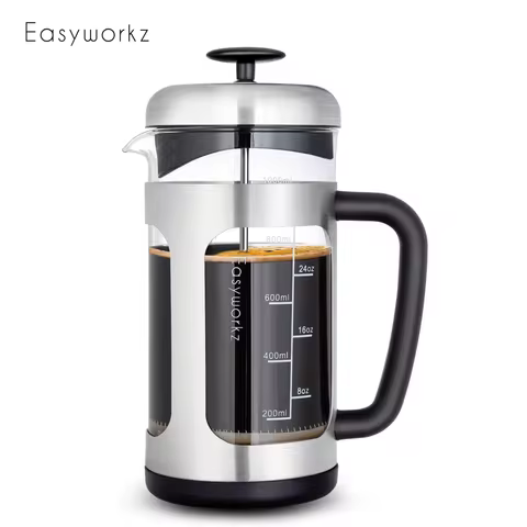 Easyworkz French Press Coffee Maker - 12oz & 34oz Heat-Resistant Borosilicate Glass Coffee Press wit