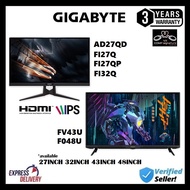 GIGABYTE AORUS VA/IPS/OLED GAMING MONITOR 27INCH 32INCH 43INCH 48INCH [ AD27QD FI27Q FI27QP FI32Q FV