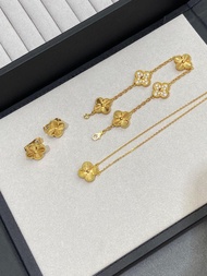 Preferred❤ Simple P190V Gold Material VCA Laser Four-leaf Clover Five-Flower Bracelet 9b0