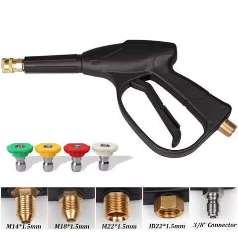 High Pressure Car Washer Gun With 4 Nozzles for Car Pressure Water Gun Cleaning Tools M14 M18 M22 ID
