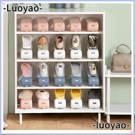 LUOYAO Shoe Rack, Plastic Double Layer Double Stand Shelf,  Space Savers Durable Adjustable Cabinets Shoe Storage Home