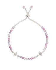 純銀八心八箭鋯石單排手鍊 - 夢幻星星